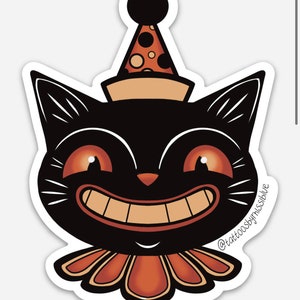 Vintage Cat Halloween Sticker