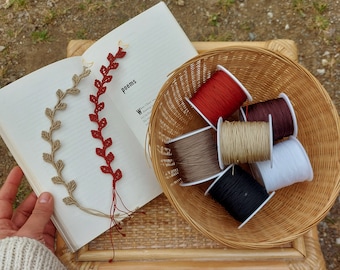 Moon Blossom Book Mark/ Knotted book mark/ Macrame leaf