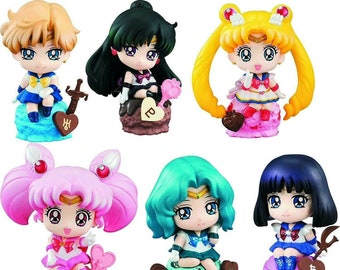 Pretty Guardians Sailor Moon Kimono Cute Mini PVC Figure 6pcs/set 