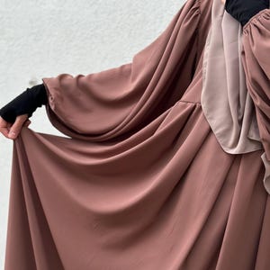 Abaya Set Hijab Khimar | Jilbab Elastic Sleeve Wide Skirt | Lightweight Breathable Summer | Ramadhan Eid Nikah Birthday Gift | RASHIQA ABAYA