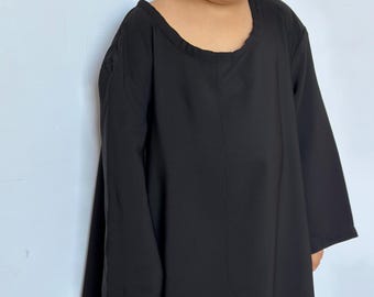 Vestido musulmán modesto Abaya negro para niños