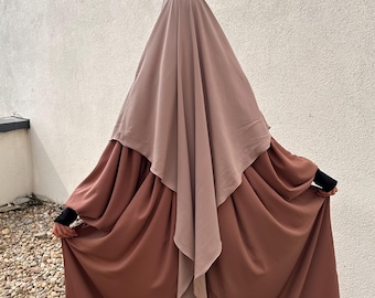 Khimar Triángulo Diamante Largo Elegante / Transpirable Modesto Hiyab - Ligero para Verano Invierno / Uso Diario y para Rezar