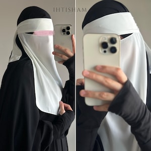 Niqab Face Veil in Multiple Colors - Premium Crepe Egyptian Silk - Lightweight, Breathable, Modest image 5