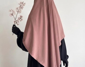 Hiyab Khimar ovalado largo, elegante, transpirable y modesto, ligero para verano e invierno, para uso diario y oración.