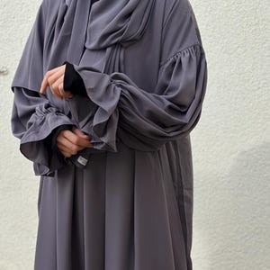 Abaya Set Hijab Khimar | Jilbab Ruffle Sleeve Wide Skirt | Lightweight Breathable Summer | Ramadhan Eid Nikah Birthday Gift | ANIQAH ABAYA
