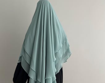 Oval 3-Layer Chiffon Khimar | Ultra Soft Hijab