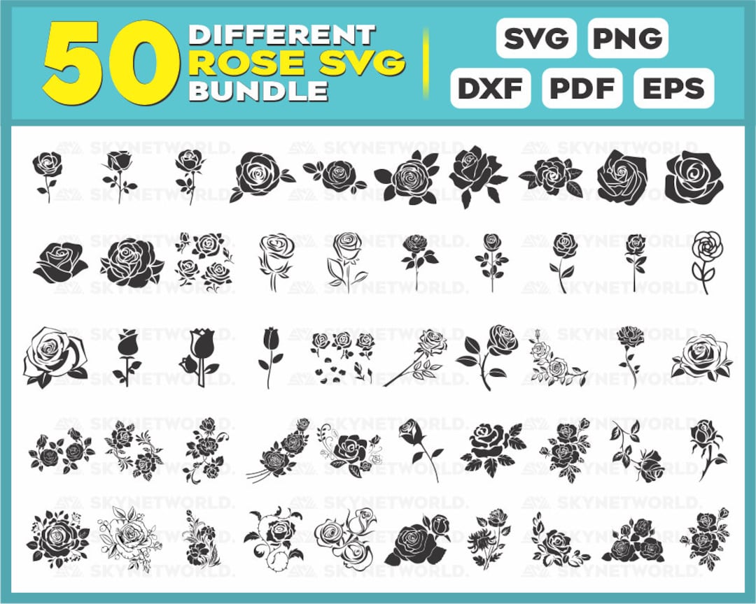 Rose Svg Bundle Flower Svg Floral Svg Rose Stickers Svg - Etsy Australia