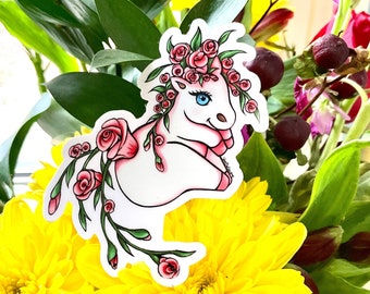 Floral Horse Sticker, Horse Lover Decal, Boho Horse Decal, Equestrian Sticker, Car Decal, Laptop Decal, Water Bottle Decal