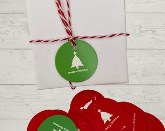Set of 10 Gift Tags, Holiday Gift Tags, Merry Christmas, Wine Tag, , Christmas Gift Tags, Party Favor Tags, Gift Tags, Red Gift Tags, Green