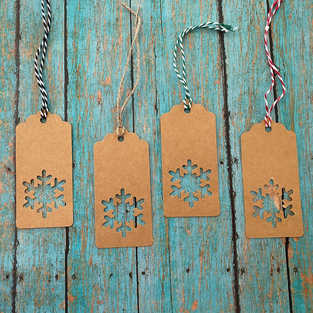 Snowflake Gift Tag, Kraft Gift Tag, DIY Xmas Present Gift Wrapping ...