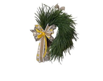 Everyday Beaded Fern Grapevine Wreath | Rustic Farmhouse Decor | Handmade Door Wreath | All-Season Greenery | Natural Home Accent