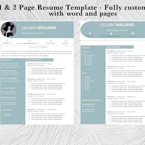 Professional Resume Template with Photo, Resume Template for Word, References and Cover Letter Template
