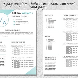 Professional Resume Template with Photo, Resume Template for Word, References and Cover Letter Template