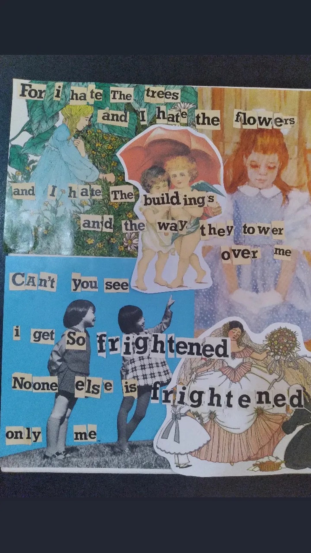 Trees and Flowers Strawberry Switchblade Inspired Collage Art Print Etsy