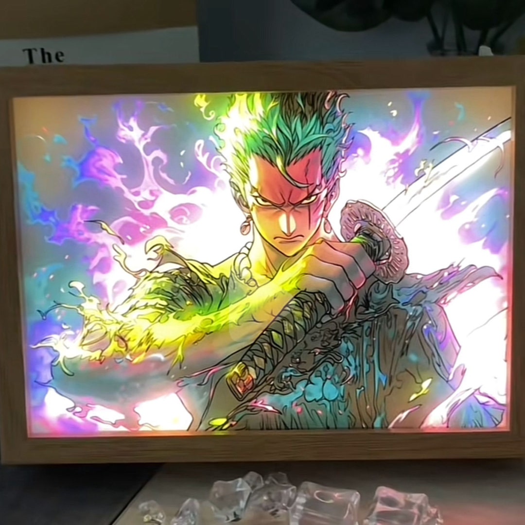 Creative One Piece Roronoa Zoro Light Painting Box of Lights Etsy