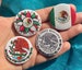 Mexican Pride 1.5' Metal Pin Back Buttons Latine Mexico Flag Color Flower Pins Estados Unidos Mexicanos Coat of Arms Eagle 