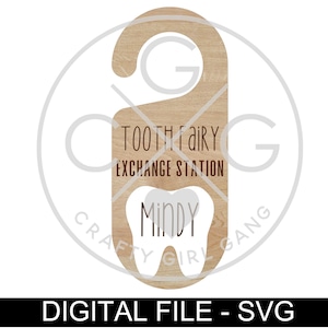 Tooth Fairy Door Hanger, Laser SVG, Tooth Fairy Door Hanger con ranura de dinero, Tooth Fairy Money Holder, Digital File, Glowforge, SVG