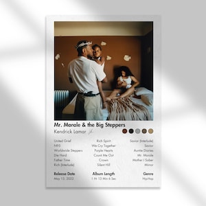 Kendrick Lamar Mr. Morale & the Big Steppers Album Tracklist Poster - Kendrick Album - Kendrick Wall Art - Album Poster Digital Download