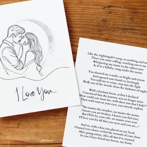Tarjeta de "Te amo" con poema sincero / Regalo sentimental para esposo, esposa o pareja / Tarjeta de "Te amo" / Tarjeta del día de San Valentín