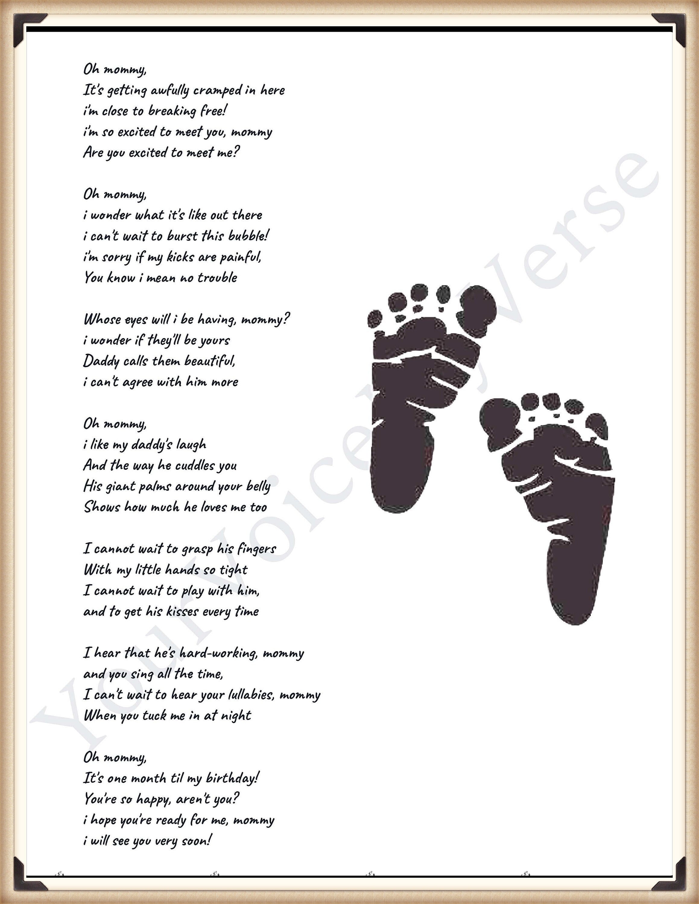 Oh Mommy by Yourvoicemyverse Downloadable Poem for Baby, New Baby Poem