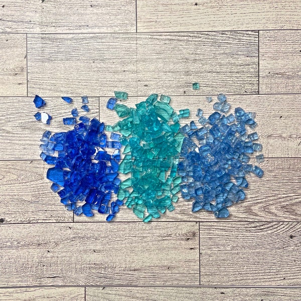 Recycled Small Crushed Glass for Crafts, Vase Filler, Glass Gravel, Broken Glass Pieces, Fire Pit Glass, Shattered Glass
