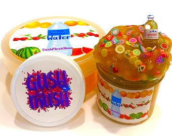 Orange Scented Water Slime: DIY Kit with Fruit Slices and Crunchy Pellets
