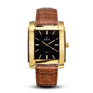 Men's Rectangular / Square Art Deco Retro Analog Dress Watch | Gifts for him