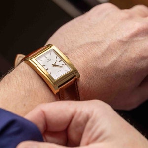 Watches for men | Man Square Watch in Stainless Steel with White Dial - Tank Quartz Retro Dress Watch, Mens watch, Cartier and Seiko -