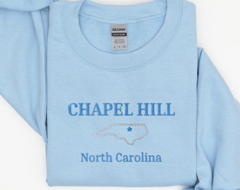 Embroidered Chapel Hill North Carolina Crewneck Sweatshirt