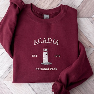 Acadia Sweatshirt, National Park Sweatshirt, Embroidered Sweatshirt, Acadia National Park Shirt, Embroidered National Park Sweater