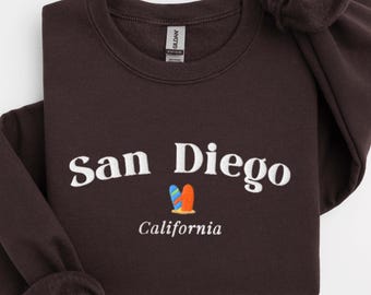 Embroidered San Diego California Crewneck Sweatshirt