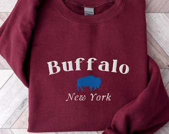Broderad Buffalo NY Rundkragetröja