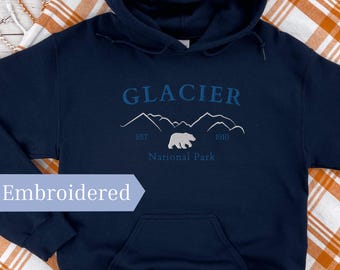 Moletom com capuz do Parque Nacional Glacier, com bordado do estado de Montana.