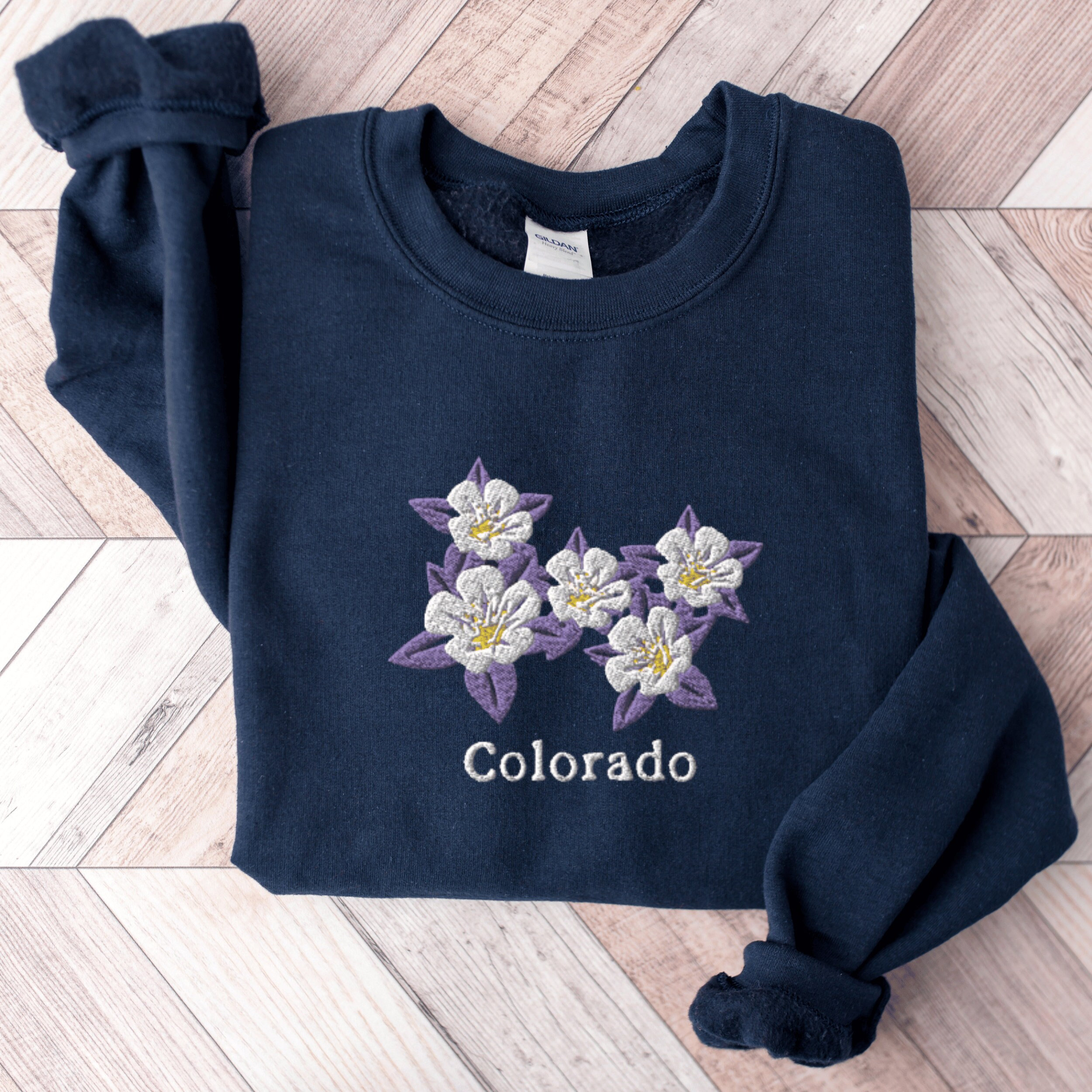 Navy Blue Sweatshirt Embroidered - Etsy