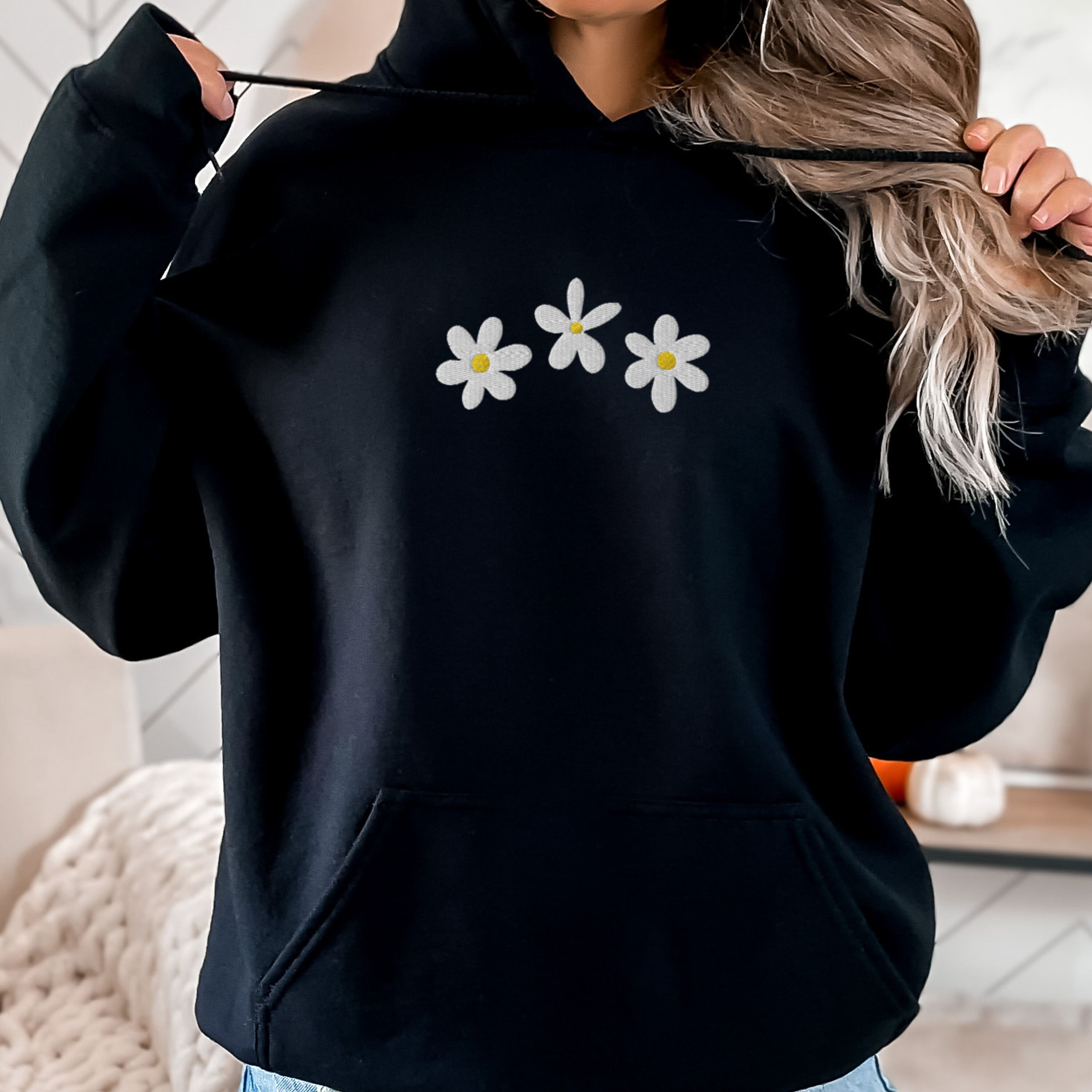 [GRAVER]★BACK PURPLE DAISY FLOWER SMILE HOODIE Back Purple Daisy Flower Smile Hoodie - GRAVER | 60% - Asian
