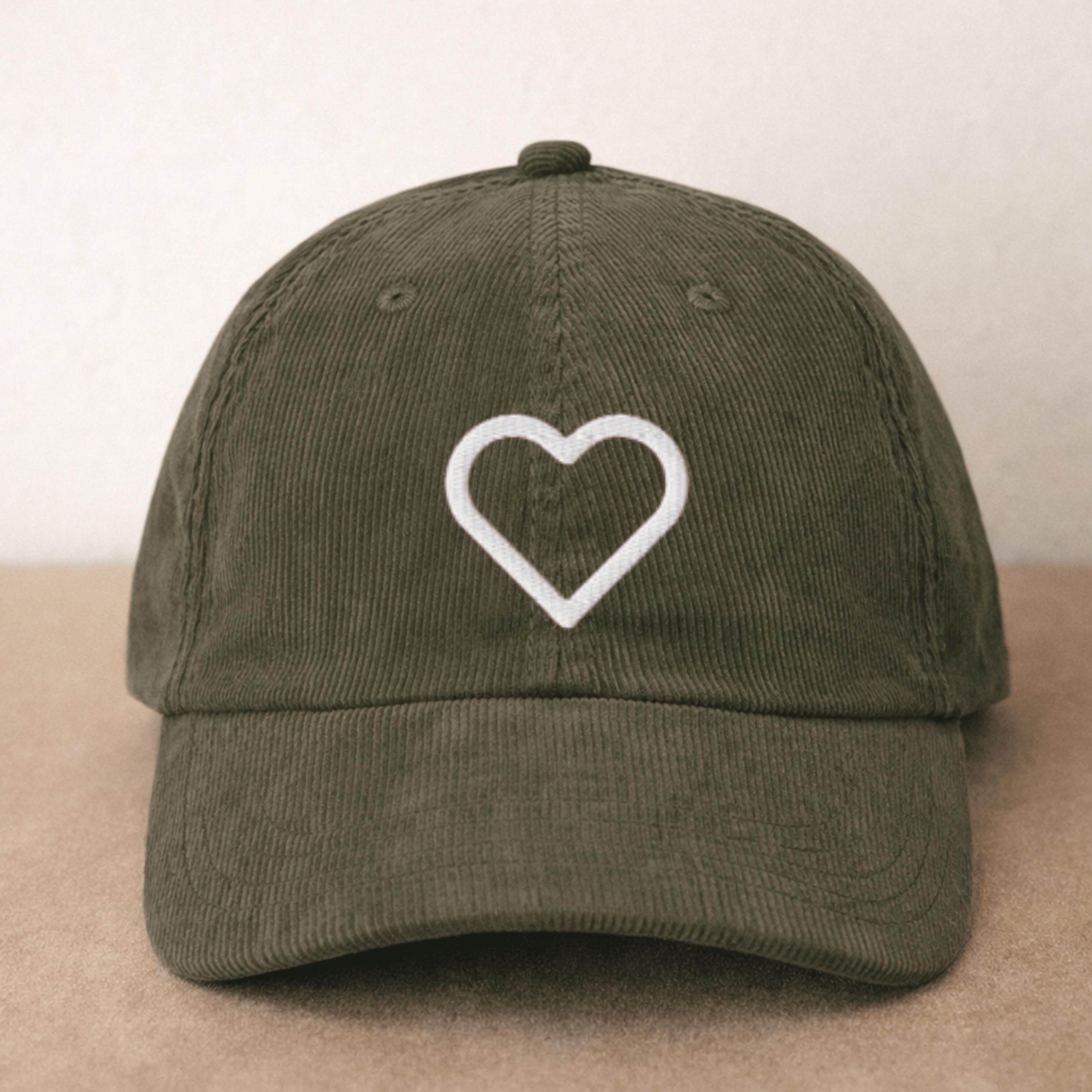 NYON Corduroy Baseball Cap - Embroidered Heart Smiley Face - Teal/Green RARE The North Face Green Hats for Men for sale - eBay main image 2