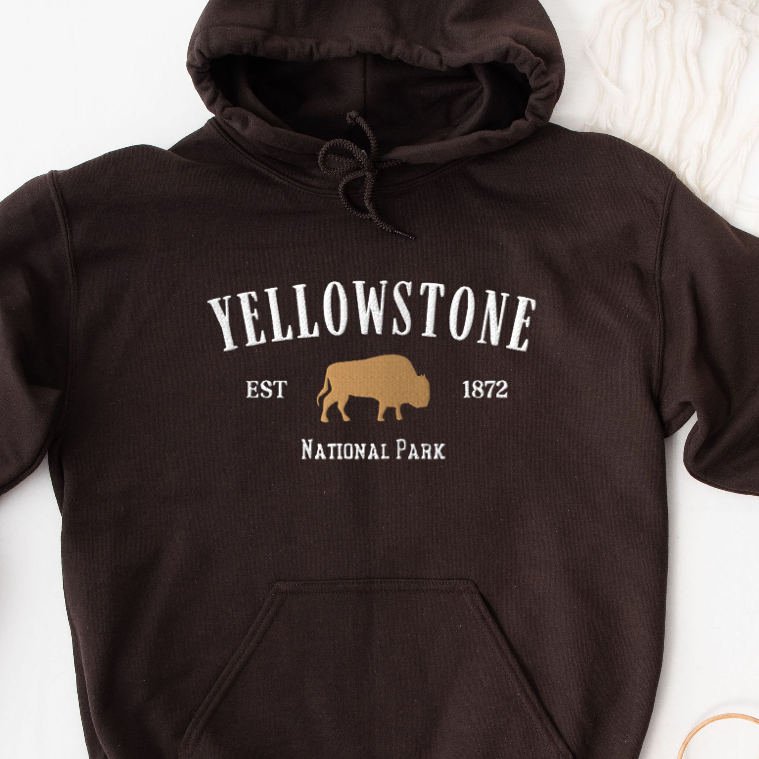Sweatshirt Homme/Femme Parc National Yellowstone - Bison - Coupe Classique, 241 G - 12
