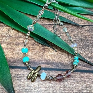 bracelet, turquoise, beads, crystals, western, rodeo