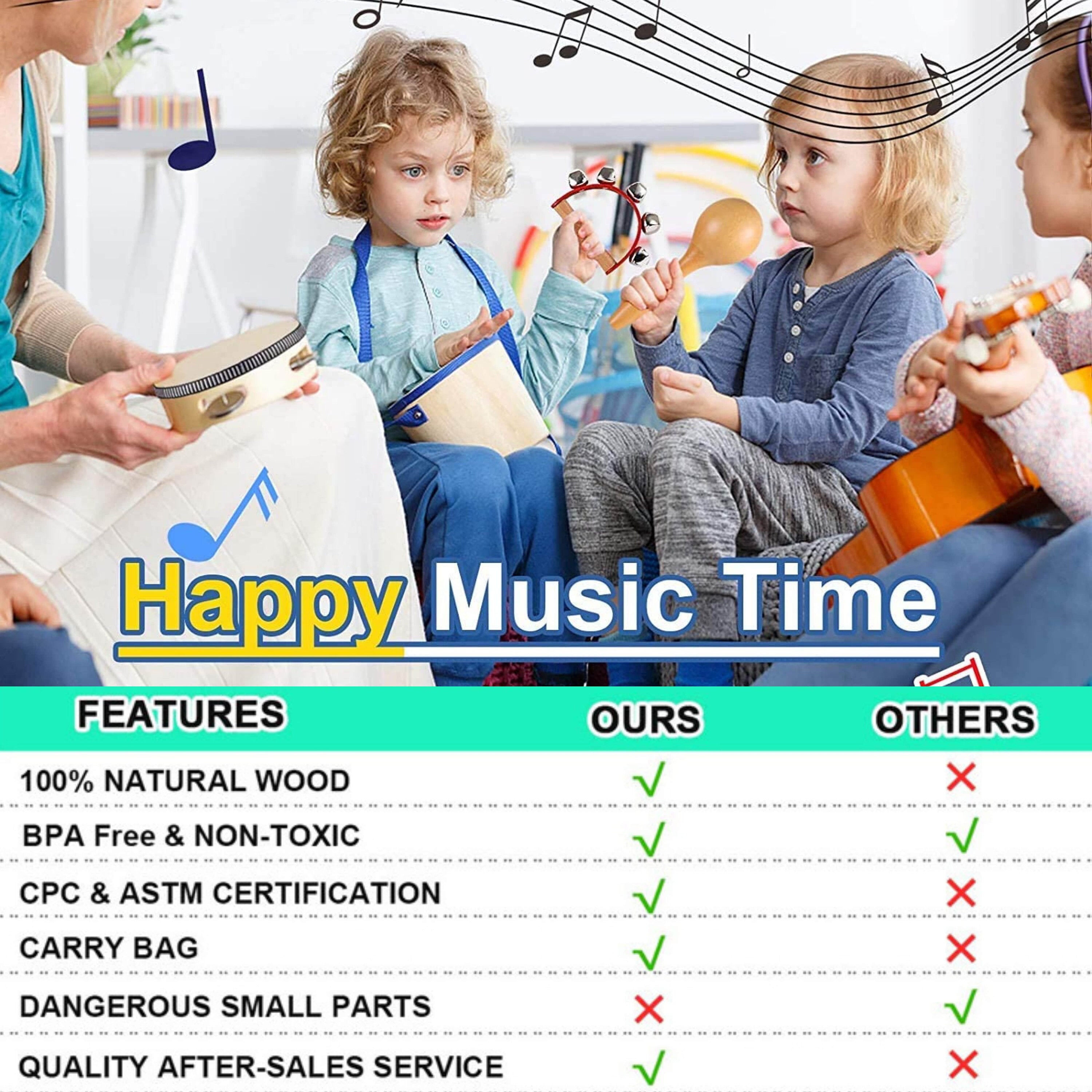 WIKKI Kids Musical Instruments Baby Musical Instrument Wooden