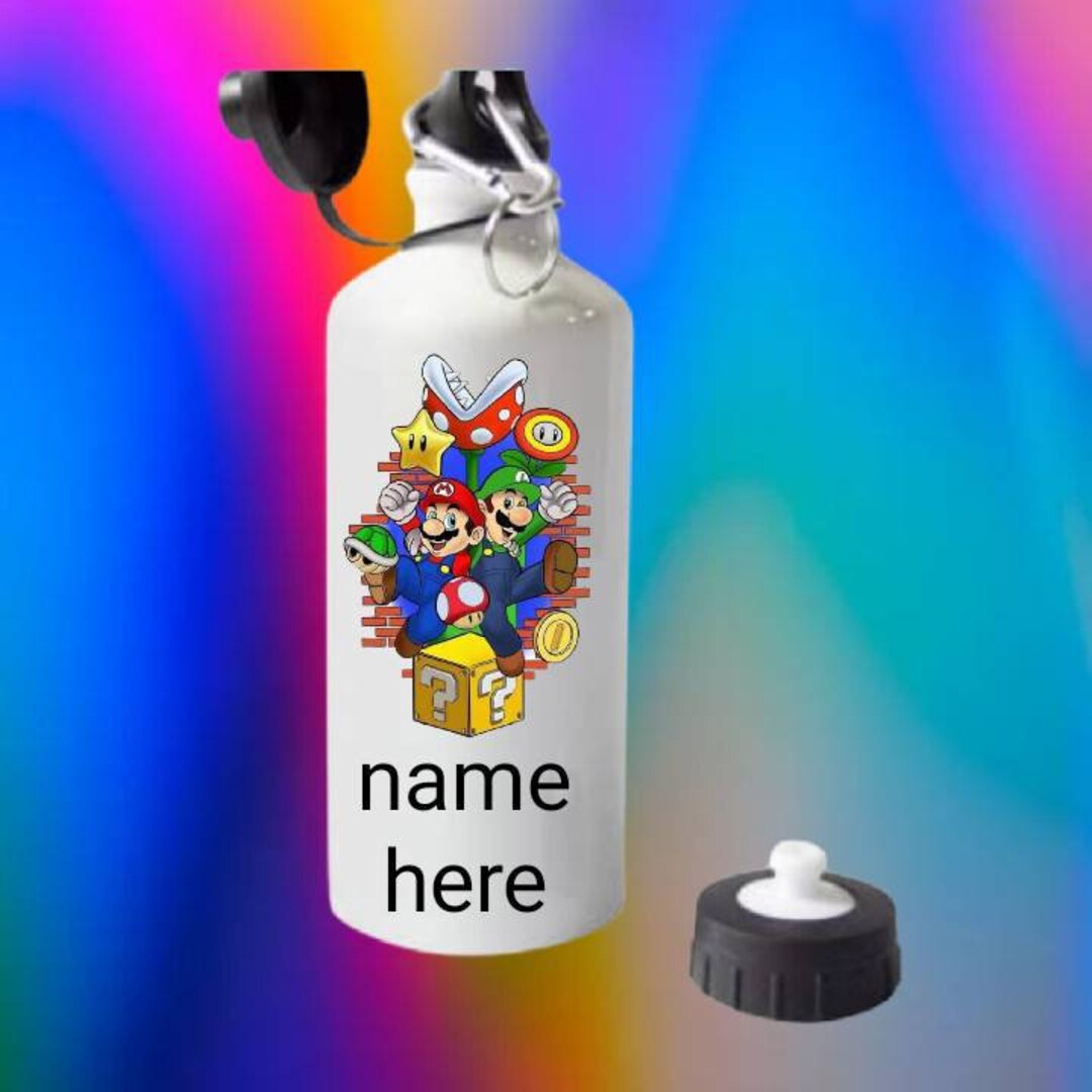 Mario Water Bottle With Free Personalisation - Etsy