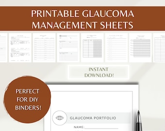 Glaucoma Management Printable Sheet / Eye Pressure Sheets / Eye Drop Sheets