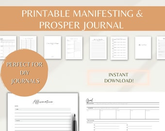 Simple Printable Manifesting & Affirmation Prosper Journal / Manifesting and Affirmation Printable Pages
