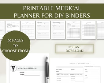 Printable Medical Planner / Medical Binder Templates / Health And Wellness Planner / With Diabetes Templates & Healthy Habits Planners