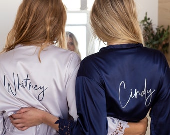 Bridal Party Robe, Sweet Bridesmaid Robes, Satin Bridesmaid Robes, Bridesmaid Gift, Bridesmaid Proposal, Personalized robes