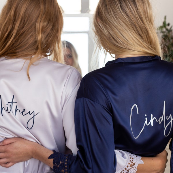 Bridal Party Robe, Sweet Bridesmaid Robes, Satin Bridesmaid Robes, Bridesmaid Gift, Bridesmaid Proposal, Personalized robes