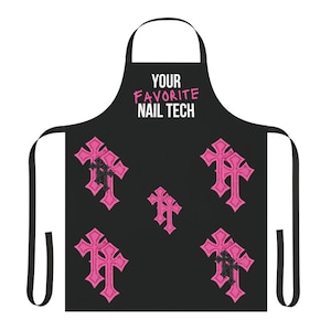 Your Favorite Nail Tech Chrome Cross Apron, Nail Tech, Apron, Salon Apron, Professional Apron, Manicurist Gift