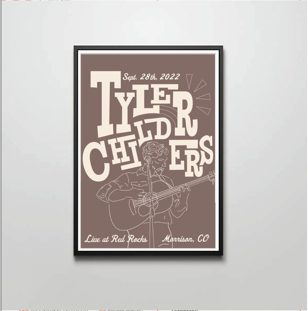 PERSONALIZABLE DATES & COLORS Tyler Childers Red Rocks Concert Poster