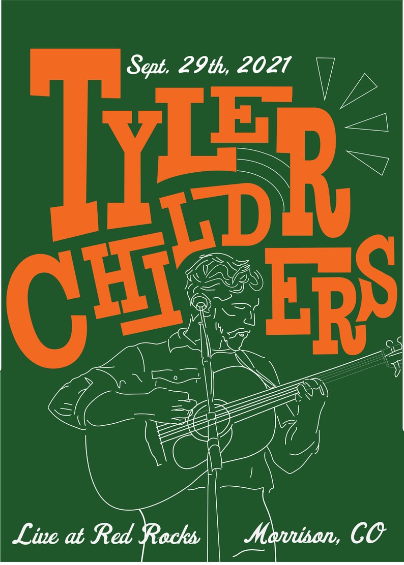 Tyler Childers Red Rocks Concert Poster Etsy