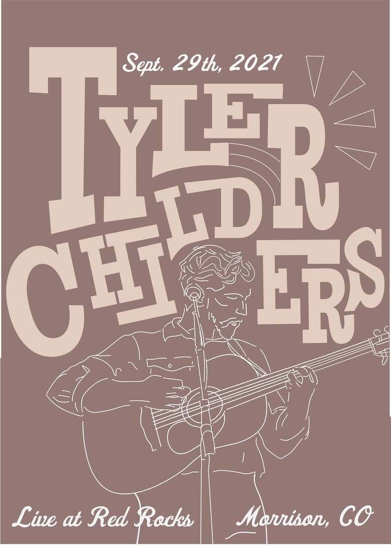 Tyler Childers Red Rocks Concert Poster Etsy