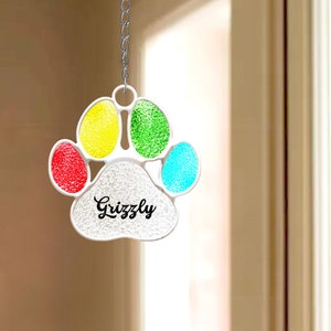 Personalized Dog stained glass Memorial Suncatcher, Loss Of Dogs Sympathy Gift, Loss of Dog Sympathy Gift, Handmade Name Dog Remembrance